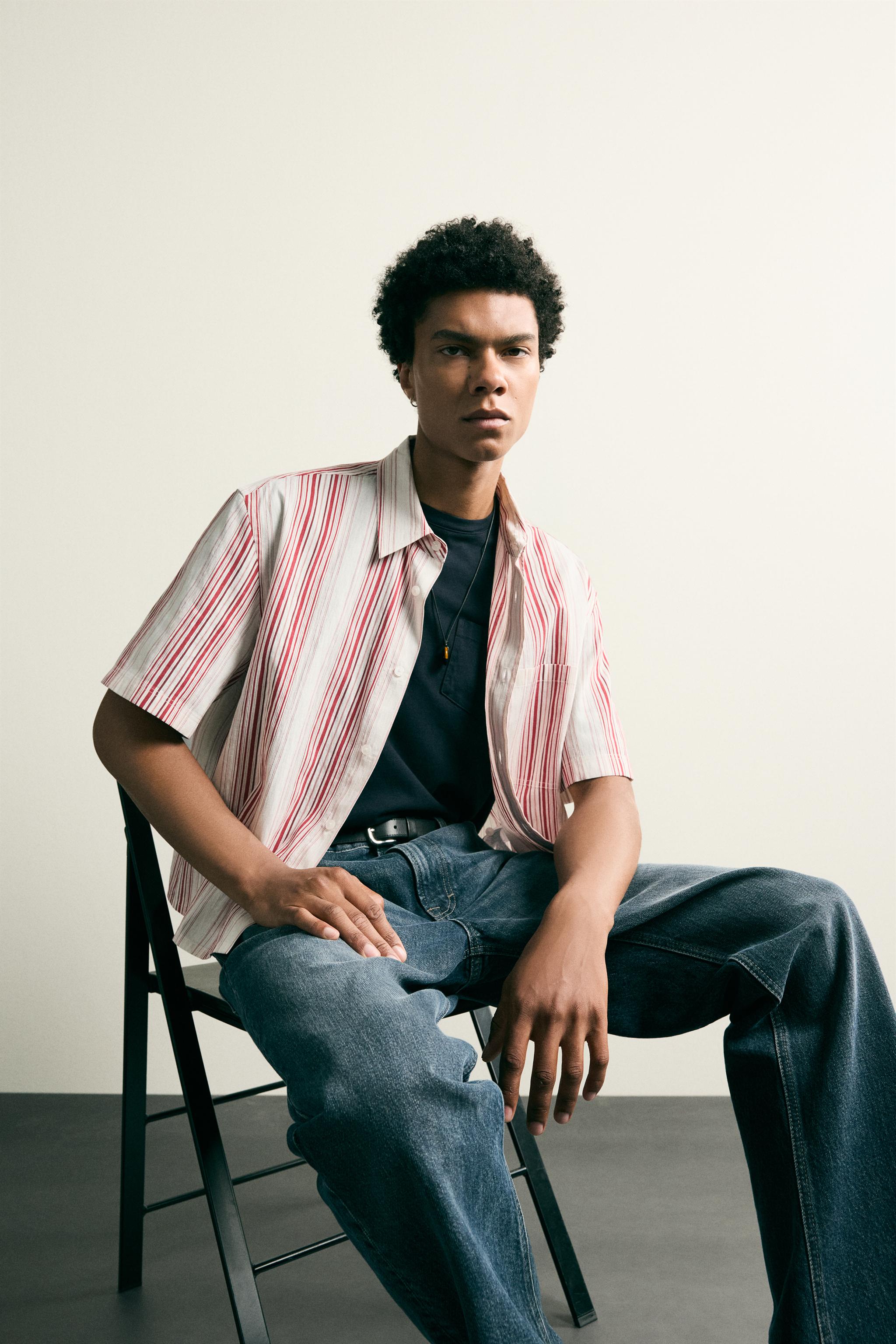 STRIPED BOXY FIT SHIRT